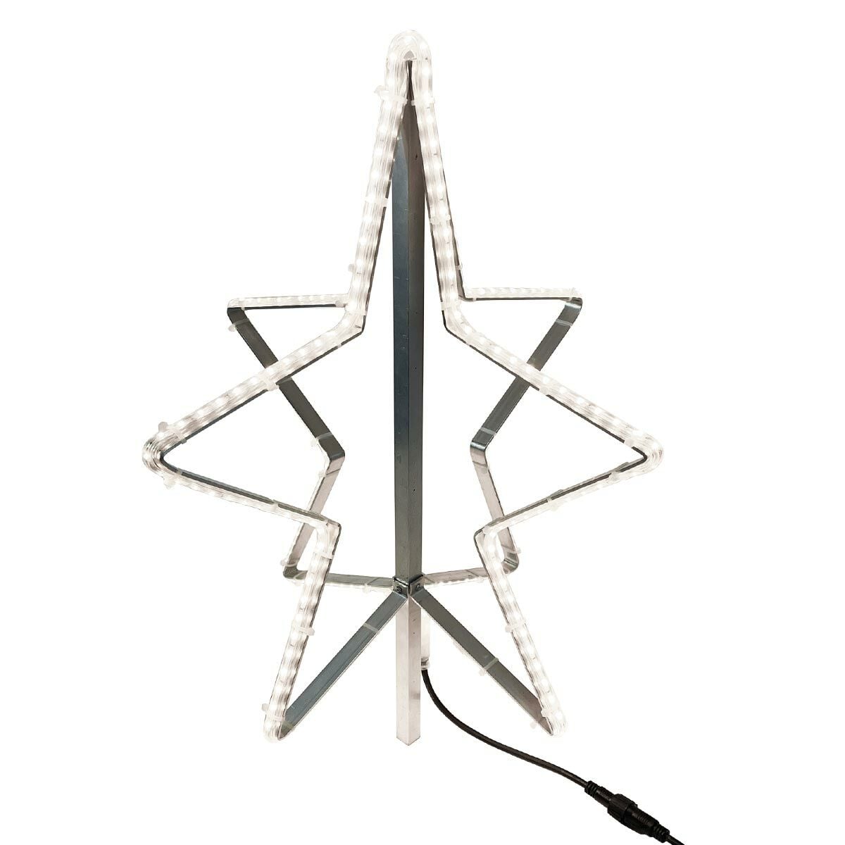 ConnectPro® 58cm White LED Connectable Outdoor 3D Star Tree Topper image 2