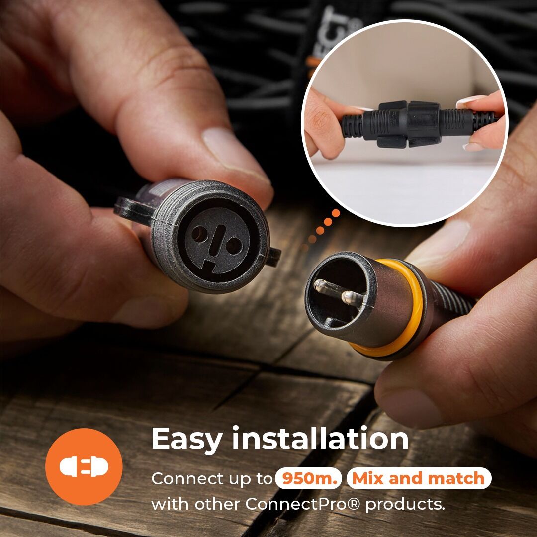 5m Multi Colour 40 LED Connectable String Lights on Black Rubber Cable image 6