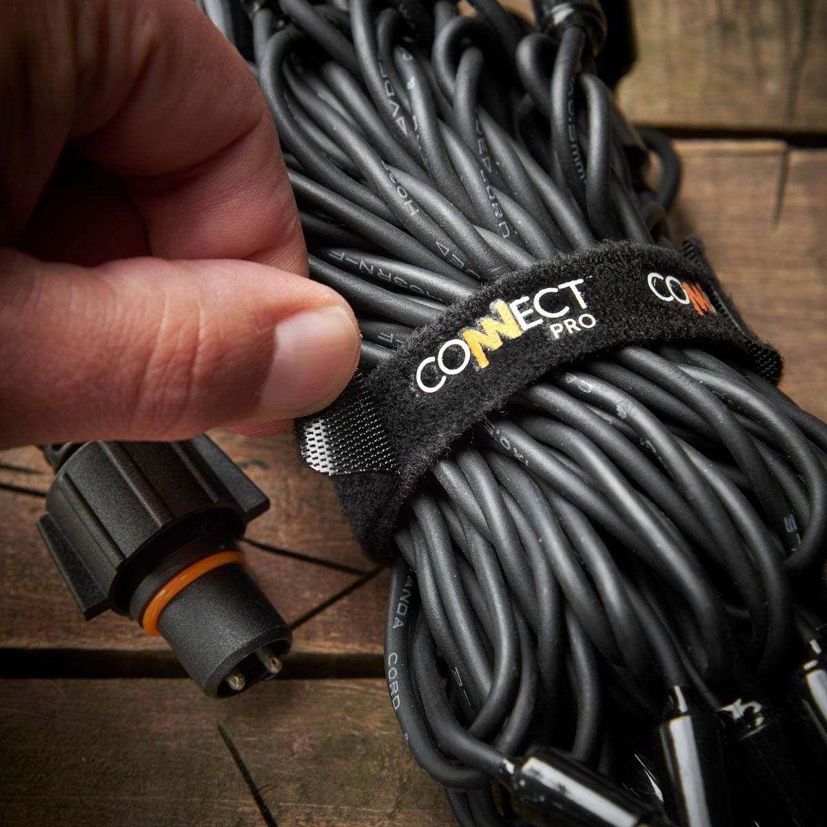 10m Warm White Flash Bulb 80 LED Connectable String Lights on Black Rubber Cable image 8