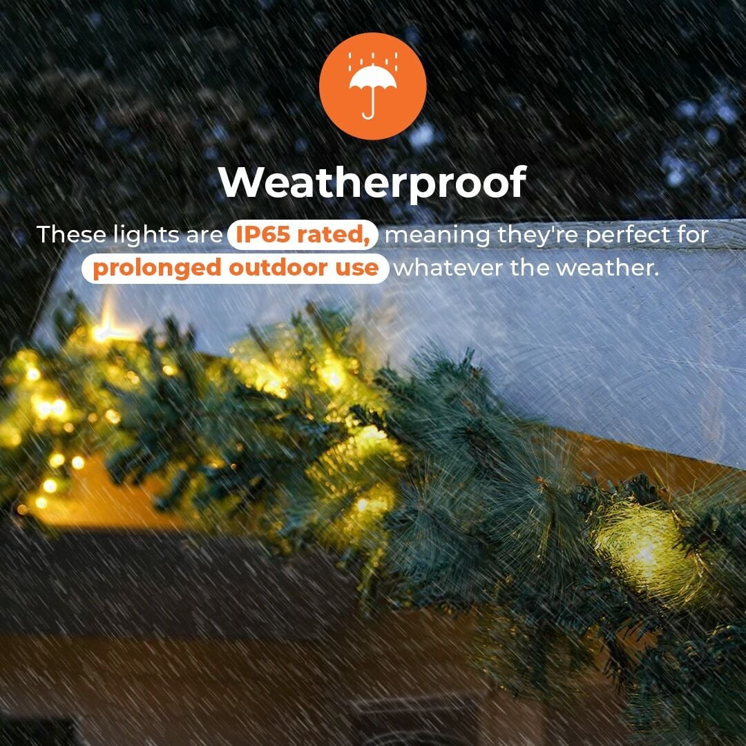 3m Outdoor Commercial Garland, Connectable, 40 Warm White LEDs image 4