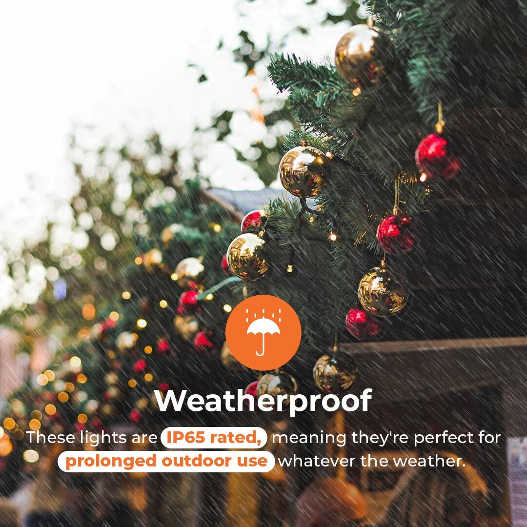 3m Warm White Commercial Garland with Baubles - Connectable, 40 LEDs image 6