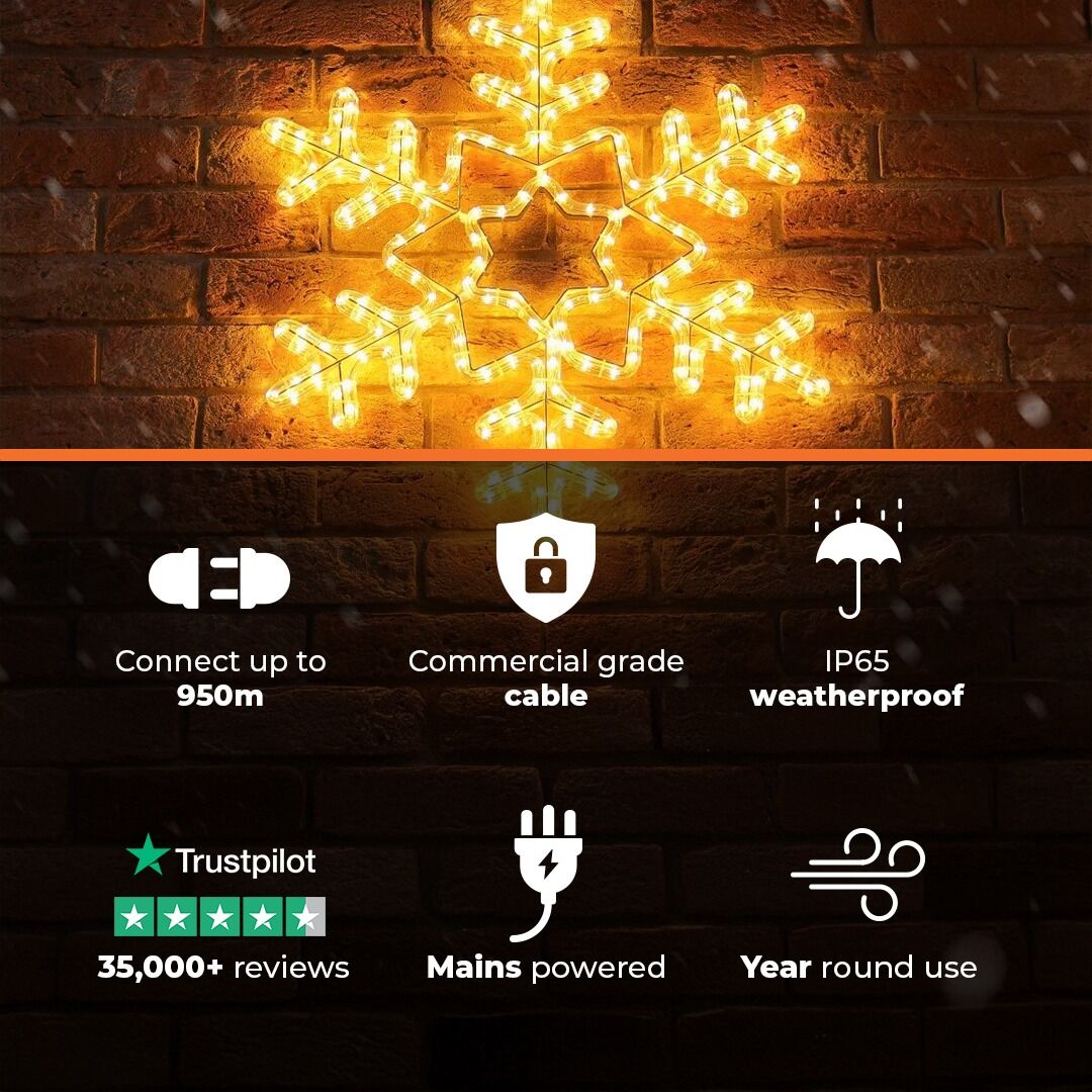 ConnectPro® 63cm Outdoor Rope Light Snowflake Christmas Silhouette, Connectable image 2