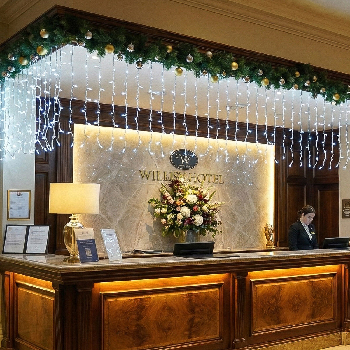 Connectable Eiffel Tower Effect Curtain Light on White Rubber Cable  image 5