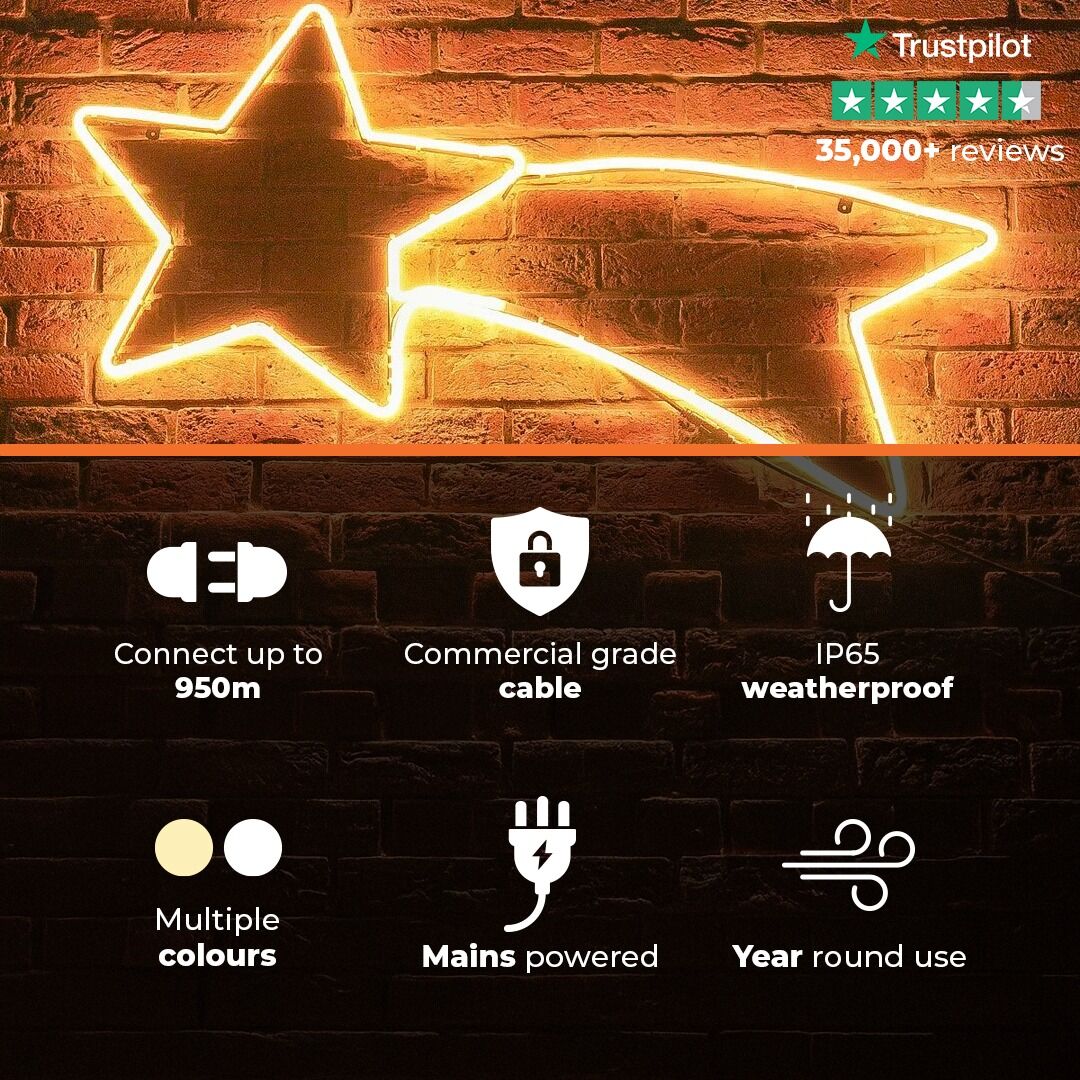 1.2m ConnectPro® Outdoor Green LED Neon Flex Shooting Star Silhouette, Connectable image 2