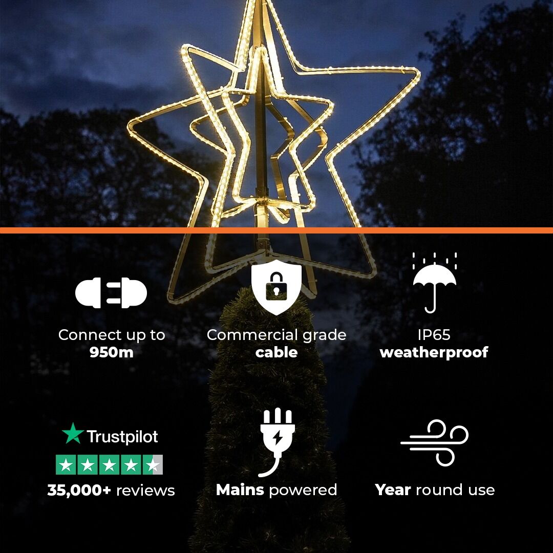 ConnectPro® 85cm Outdoor LED Deluxe Christmas Tree Star Topper, Connectable image 2