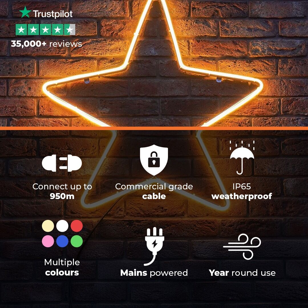 ConnectPro® 85cm Red LED Connectable Outdoor Neon Flex Star Light image 2