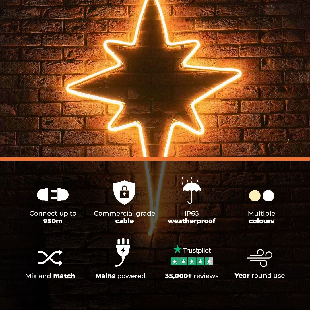 1.2m ConnectPro® Outdoor Pink LED Neon Flex North Star Silhouette, Connectable image 2