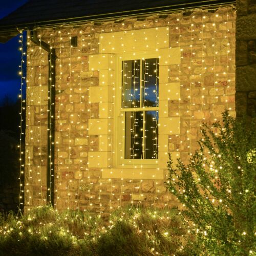 ConnectGo® 2m x 3m Connectable Curtain Lights, Clear Cable
