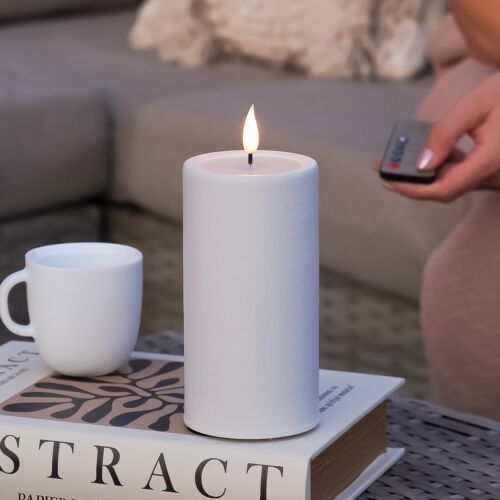 Ember™ 15cm Outdoor Battery LED White Pillar Candle