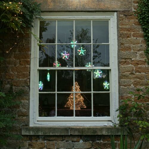 1.2m x 1.2m Curtain Light with Stars, 90 White and Colour Changing LEDs