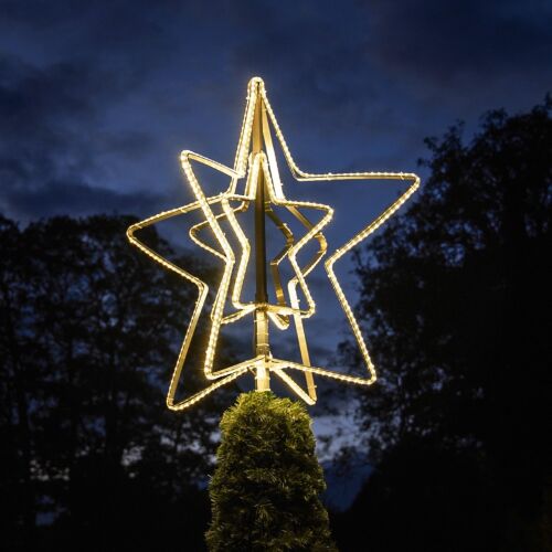 Warm White ConnectPro® Outdoor LED Deluxe Christmas Tree Star Topper, Connectable