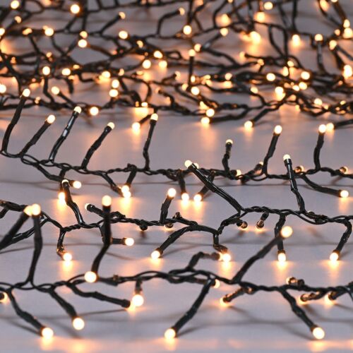 Outdoor Multi Function Glow-Worm Chistmas Cluster Lights, Warm White LEDs