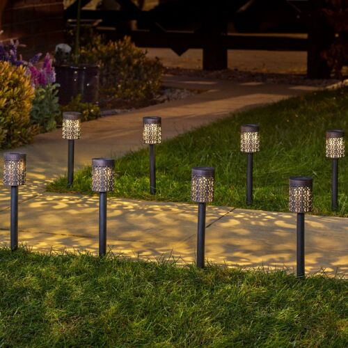 8 Moroccan Solar Stake Lights 36cm