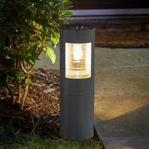 Solar Bollard Light Dark Grey 47cm