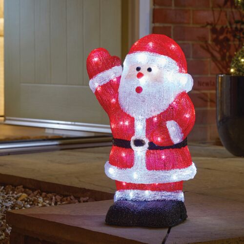 Outdoor Battery Acrylic Santa Christmas Figure
