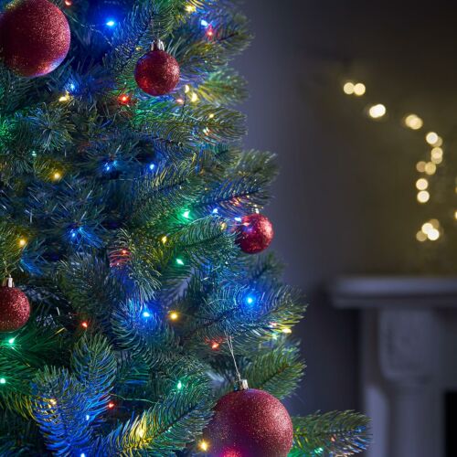 Indoor & Outdoor Firefly Decor Tree Lights on Green Wire, Multi Coloured LEDs