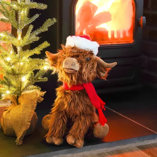Plush Christmas Decoration Highland Cow Hairy Hector 33cm