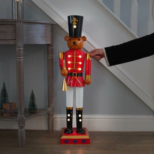 80cm Teddy Bear Nutcracker Battery Christmas Decoration
