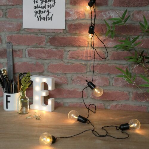 10 Warm White Outdoor Battery Festoon Lights Clear Bulbs