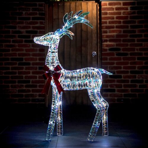 1.25m Iridescent Stag Outdoor Light up Reindeer