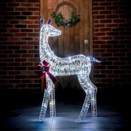 1.1m Iridescent Doe Outdoor Light up Reindeer