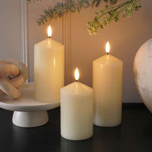Ember™ Ivory LED Chapel Candle Trio