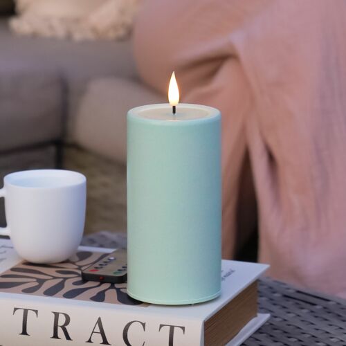 Ember™ LED Outdoor Candle Green 15cm