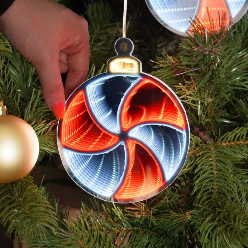 Candy Cane Lollipop Infinity Mirror Christmas Tree Decoration