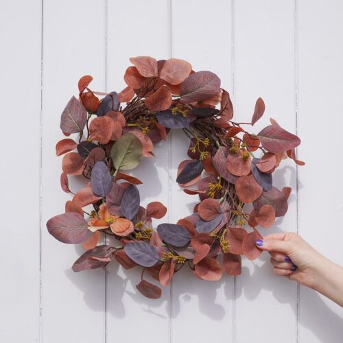 45cm Rustic Brown Leaf Wreath
