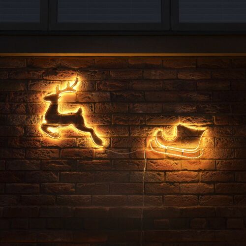 Outdoor SMD LED Reindeer and Sleigh Silhouette