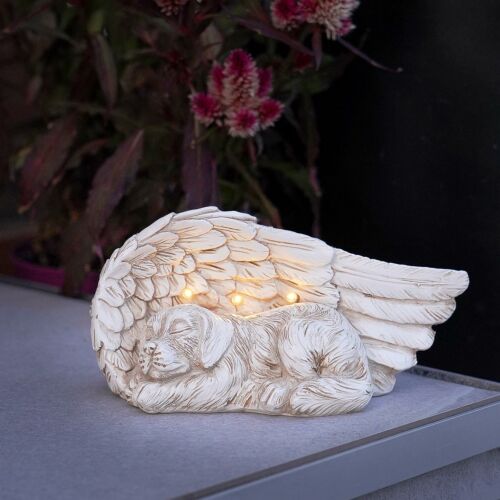 Solar Stone Effect Memorial Dog Light