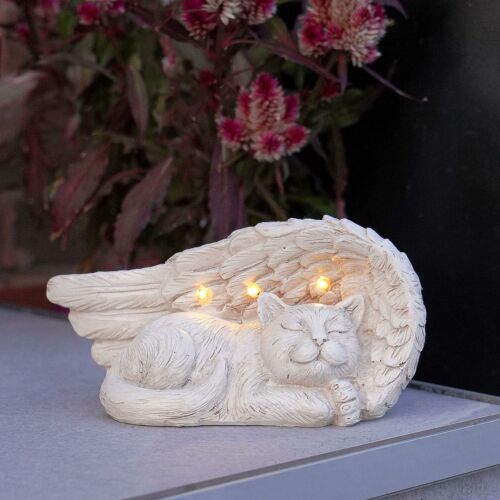 Stone Effect Cat Memorial Solar Light