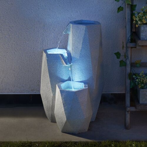 Plug-in & Solar Water Feature Serenity Cascading Fountain 49cm