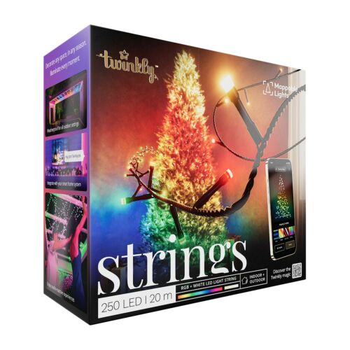 20m Smart App Controlled Twinkly Christmas Fairy Lights, Black Cable, Special Edition - Gen II